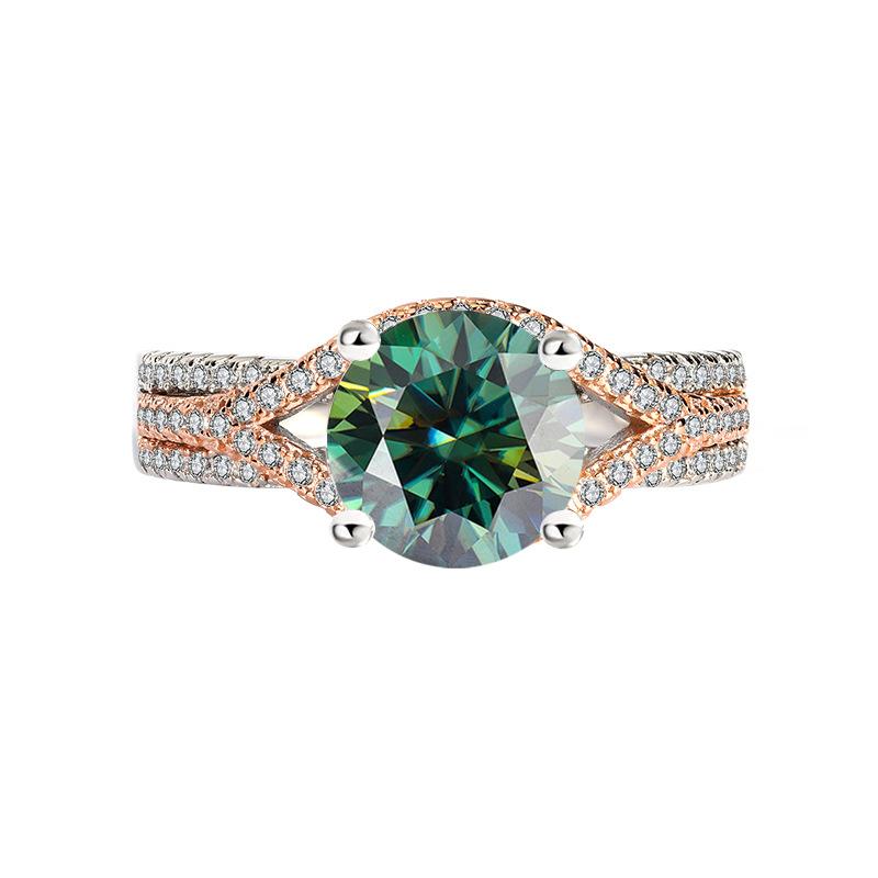 【#182】2CT Flower Desgin Missanite Ring In 925 Sterling Silver
