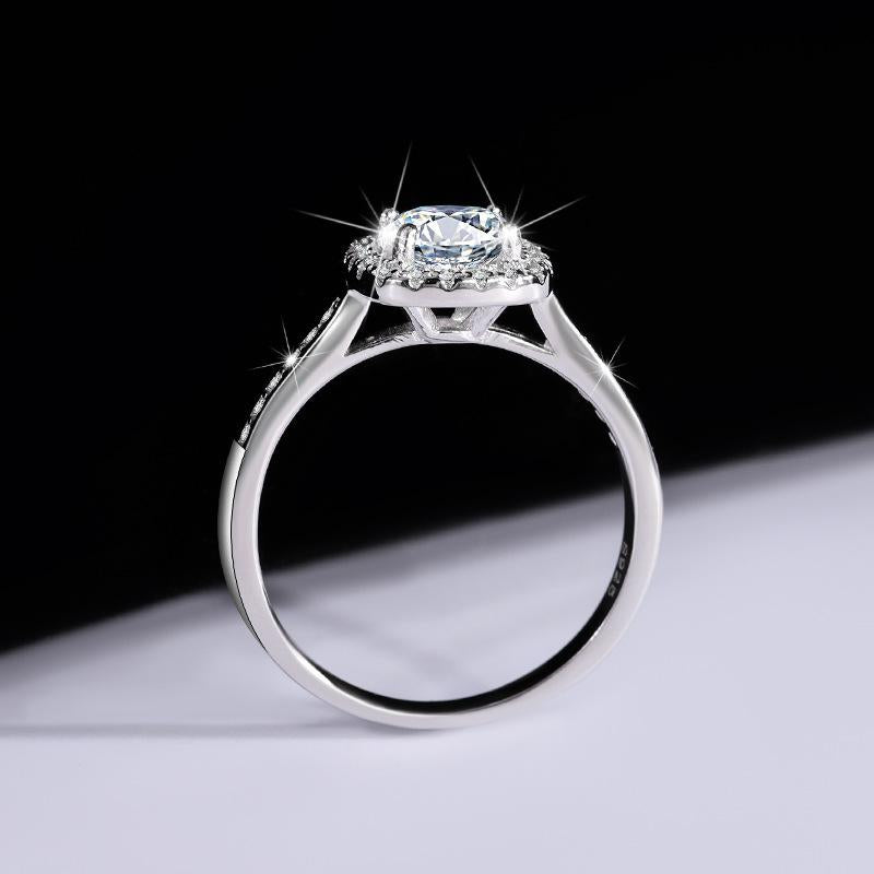 【#187】925 Sterling Silver Moissanite Proposal Engagement Wedding Ring