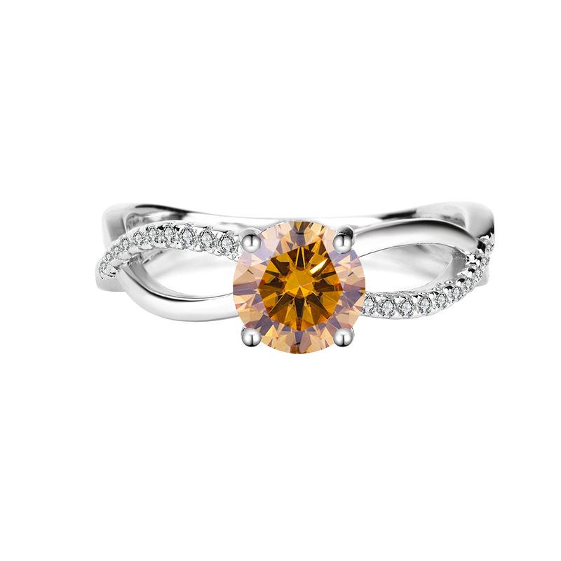 【#186】1CT Moissanite Ring In 925 Sterling Silver For Proposal, Wedding and Gift Giving