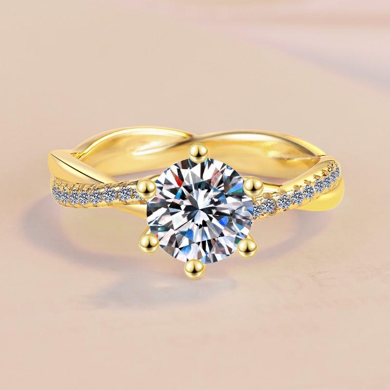【E7】925 Sterling Silver Vines Design 1CT Moissanite Ring-Customizable Engraving