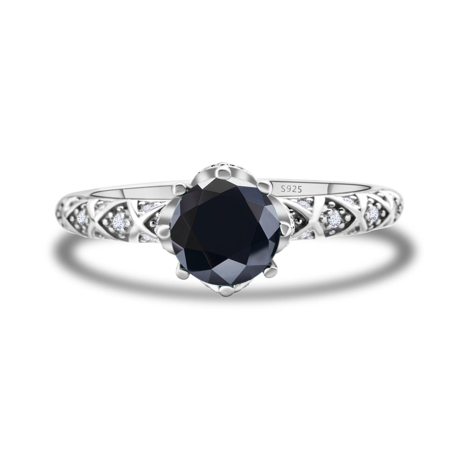 【#201】925 Sterling Silver Vine Design 1CT Moissanite Ring