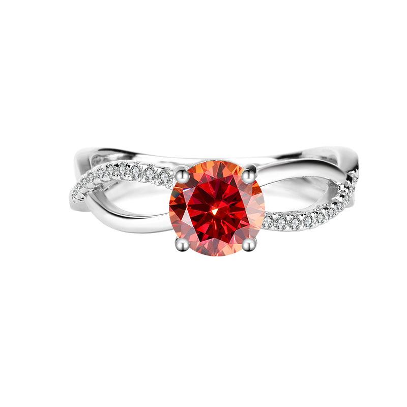 【#186】1CT Moissanite Ring In 925 Sterling Silver For Proposal, Wedding and Gift Giving