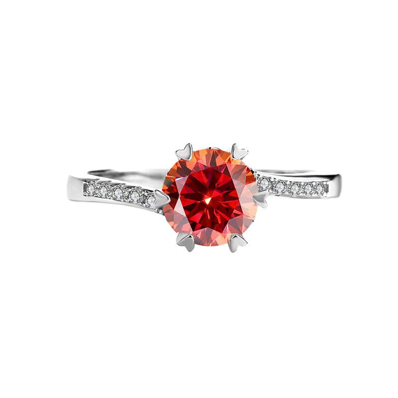 【#194】925 Sterling Silver Twisted Snowflake Design Fashion Moissanite Ring