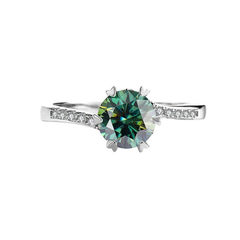 【#194】925 Sterling Silver Twisted Snowflake Design Fashion Moissanite Ring