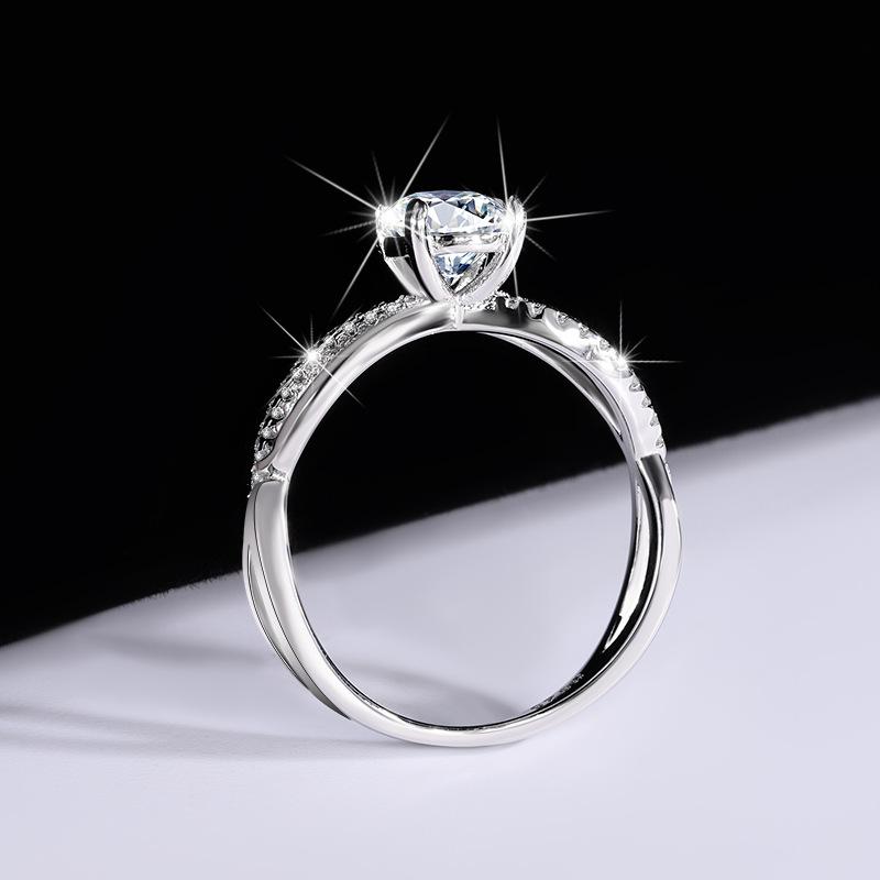 【#186】1CT Moissanite Ring In 925 Sterling Silver For Proposal, Wedding and Gift Giving