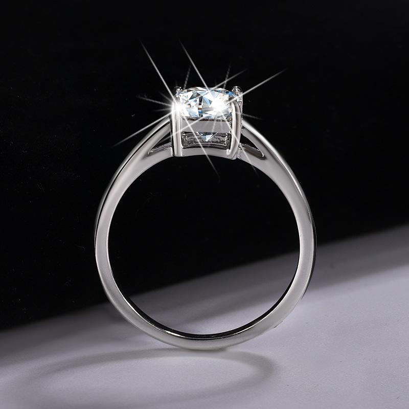 【#183】 1CT Asscher Cut Moissanite Ring In 925 Sterling Silver