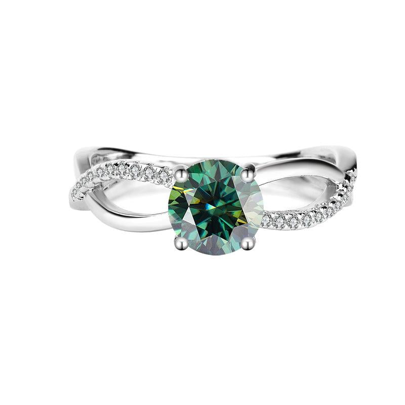 【#186】1CT Moissanite Ring In 925 Sterling Silver For Proposal, Wedding and Gift Giving