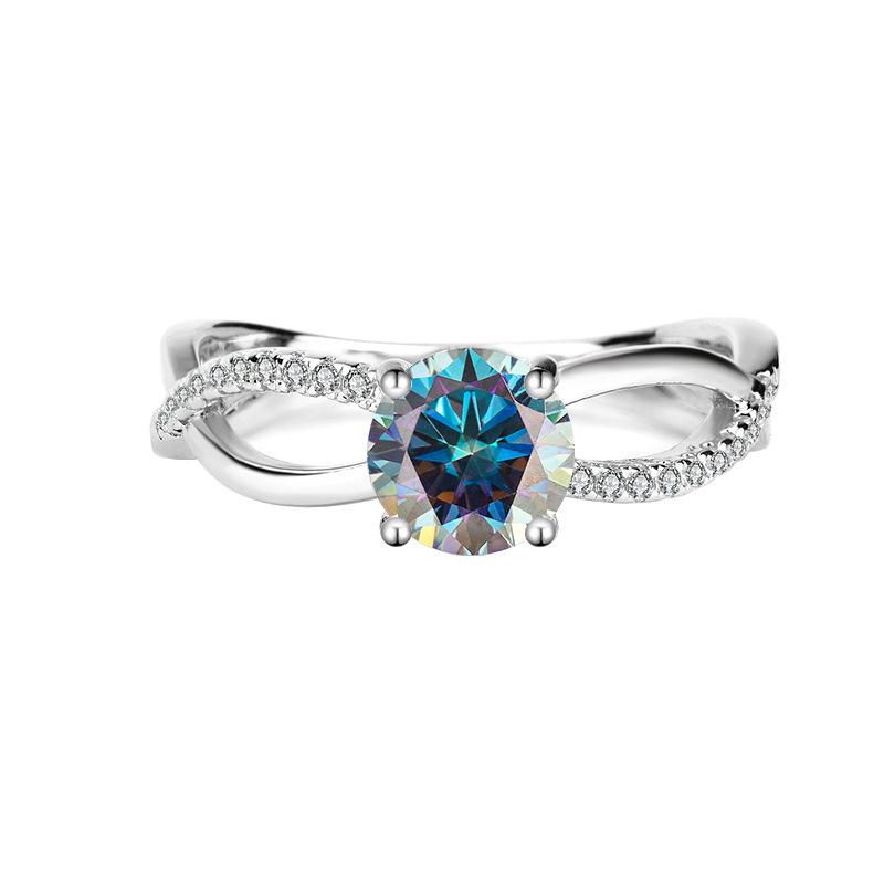 【#186】1CT Moissanite Ring In 925 Sterling Silver For Proposal, Wedding and Gift Giving