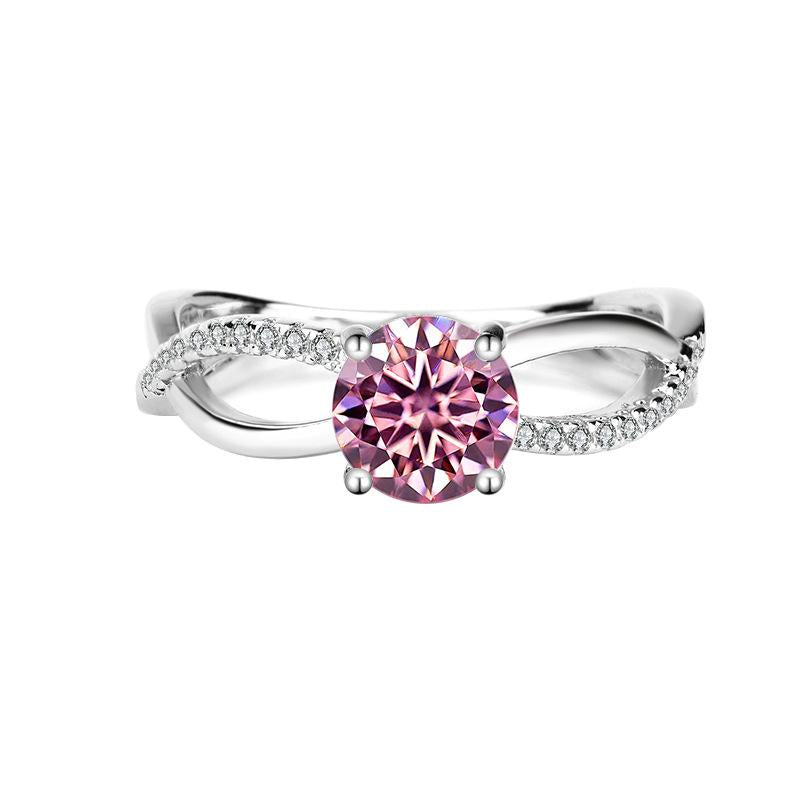 【#186】1CT Moissanite Ring In 925 Sterling Silver For Proposal, Wedding and Gift Giving