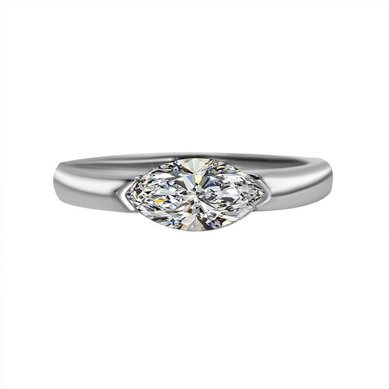 【#55】Elegant Marquise Cut Moissanite Ring In 925 Sterling Silver, Luxury Engagement & Anniversary Band