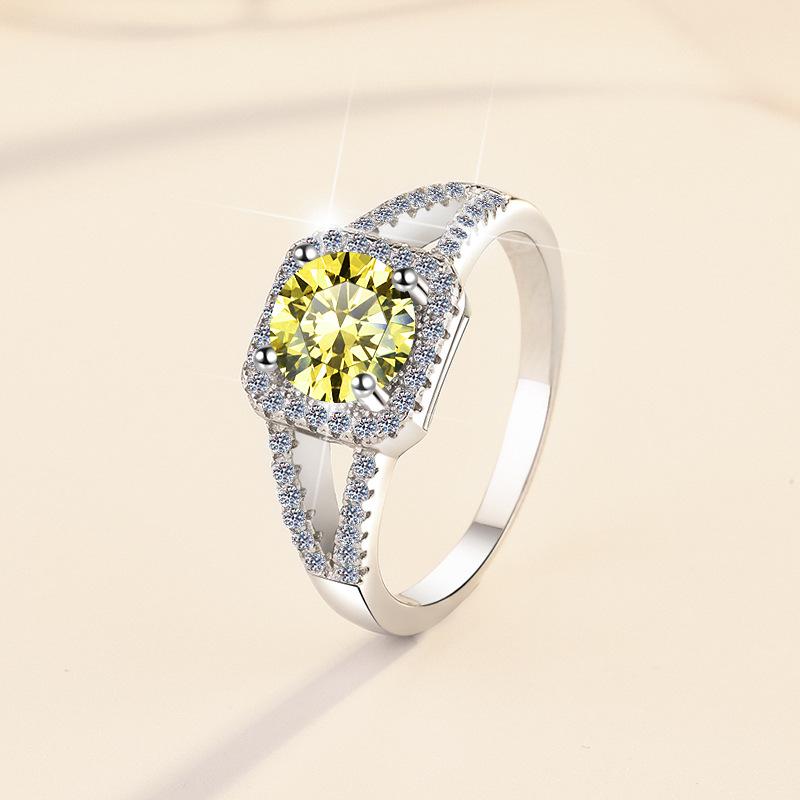【#157】925 Sterling Silver 2CT Moissanite Engagement Ring (Customizable Engraving)