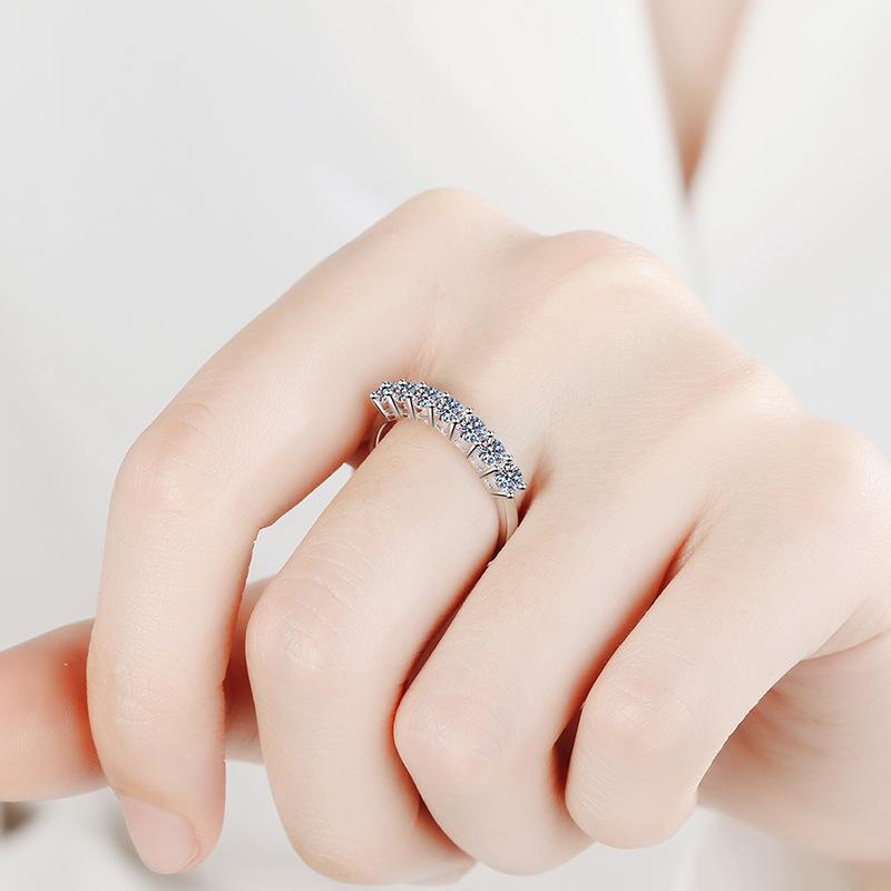 【T4】925 Sterling Silver Cubic Zirconia Eternity Ring