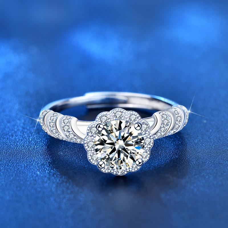 925 Sterling Silver Ring with Moissanite Mermaid Princess Diamond, Open Personalized Couple Design, Niche Bracelet Style2
