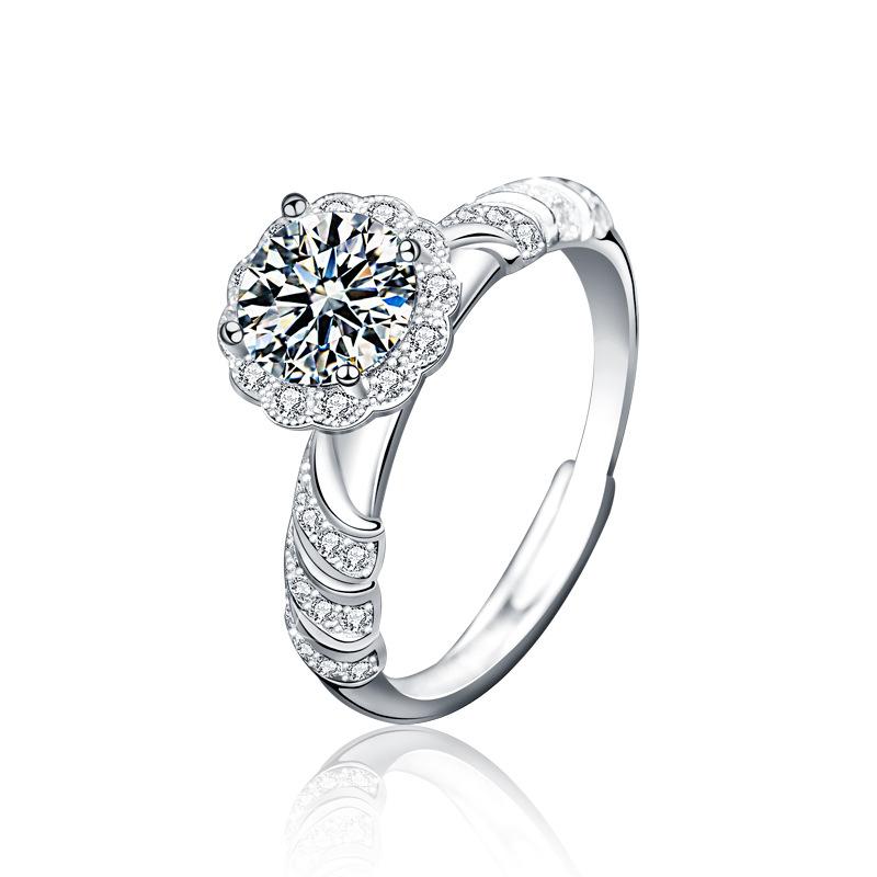 925 Sterling Silver Ring with Moissanite Mermaid Princess Diamond, Open Personalized Couple Design, Niche Bracelet Style3