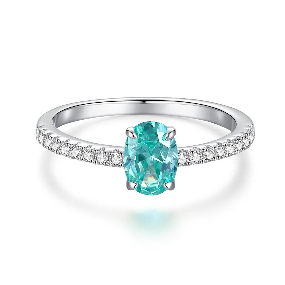 T10 925 Sterling Silver High Carbon Diamond Ice Flower Cut Ring2