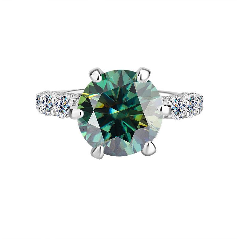 【#19】925 Sterling Silver Round Shape Moissanite Ring For Engagement And Wedding