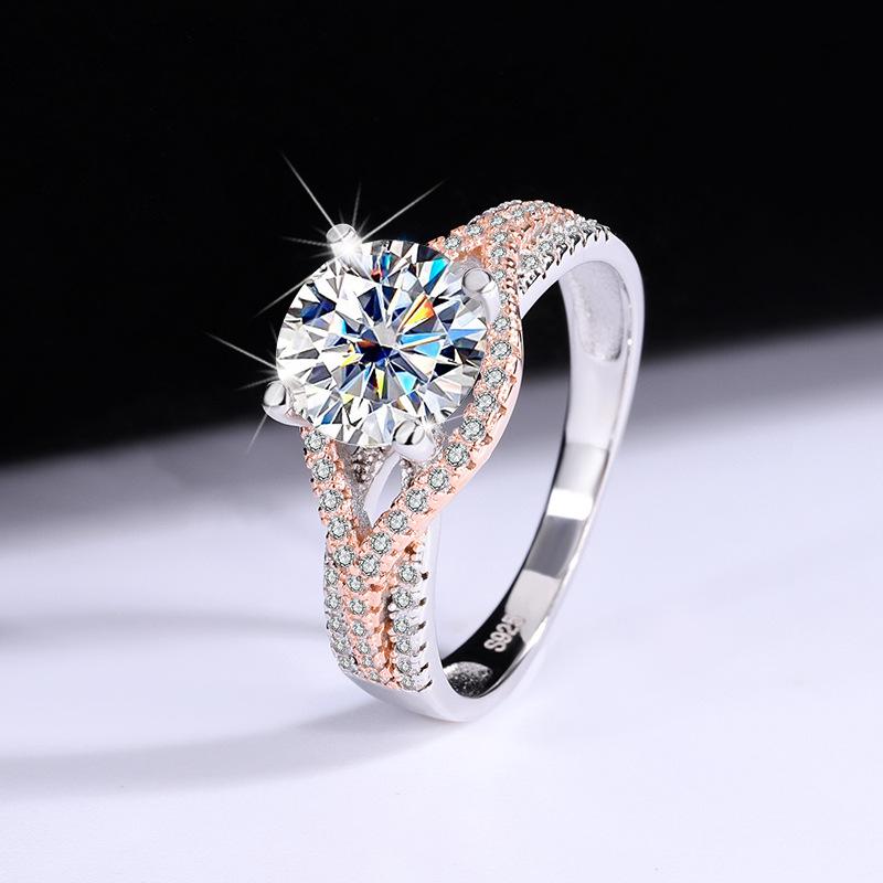 【#182】2CT Flower Desgin Missanite Ring In 925 Sterling Silver