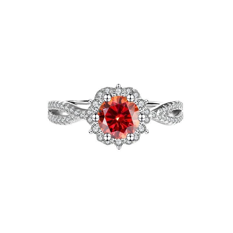 【#185】925 sterling silver Princess Design 1CT Moissanite Ring