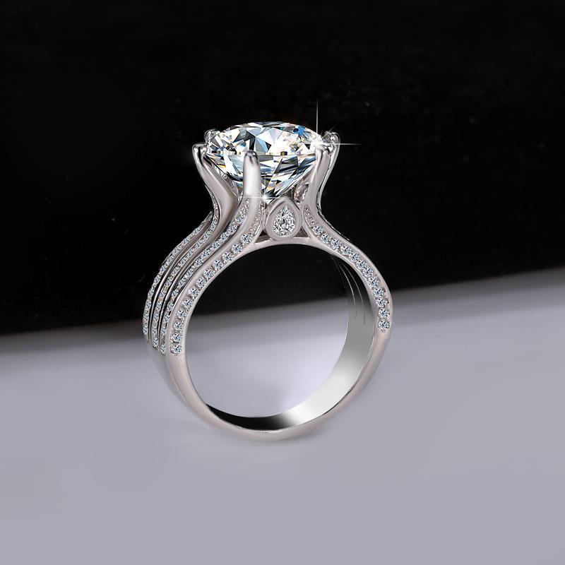 【#92】925 Sterling Silver 5CT/10ct Moissanite Ring