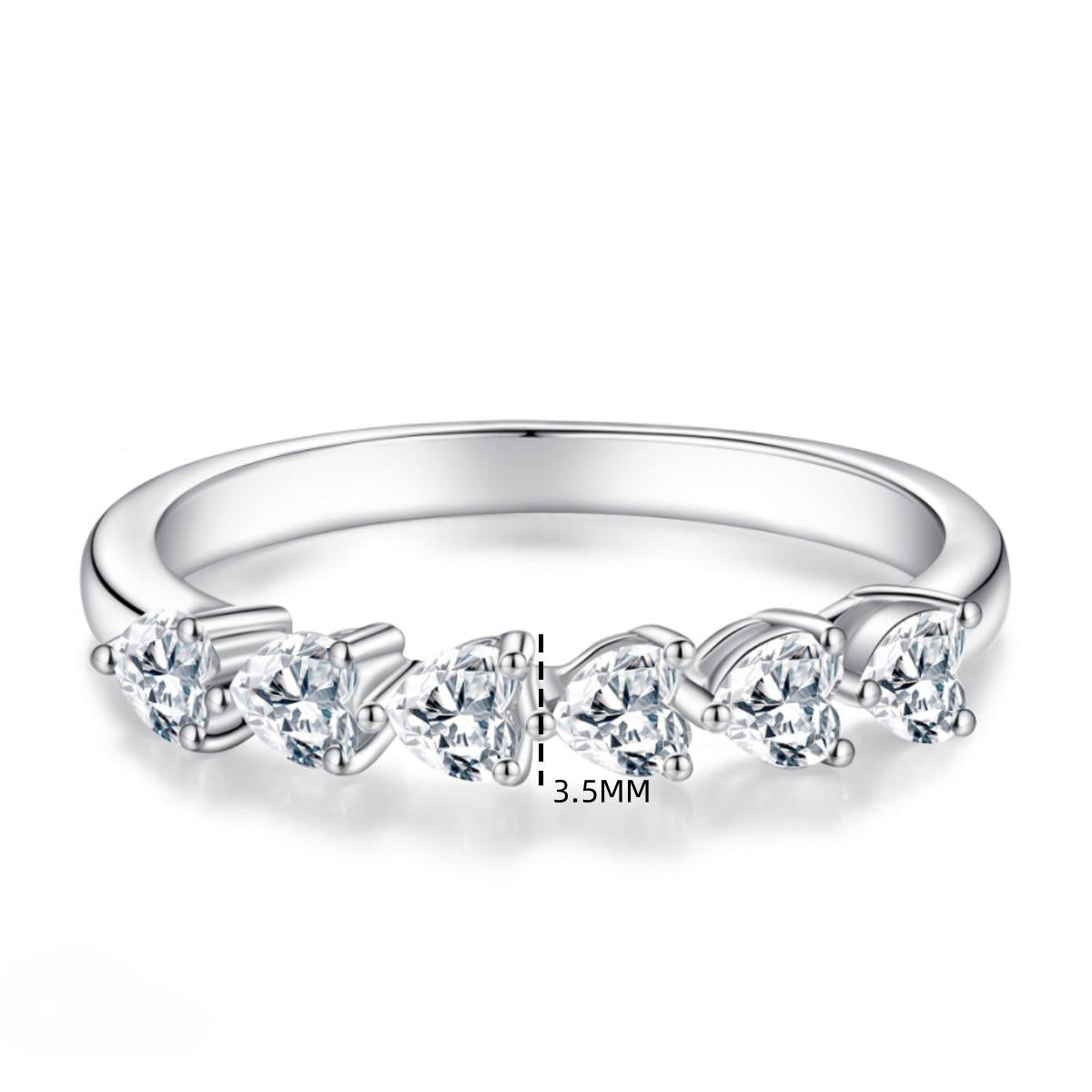 【T16】925 Sterling Silver Heart-shaped Cubic Zirconia Ring