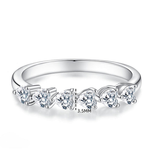 【T16】925 Sterling Silver Heart-shaped Cubic Zirconia Ring