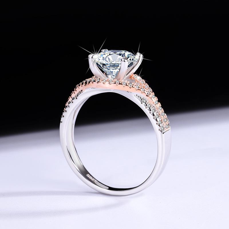 【#182】2CT Flower Desgin Missanite Ring In 925 Sterling Silver