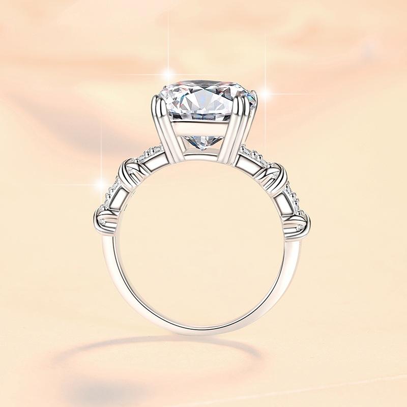 【#84】925 Sterling Silver 5CT Asscher Cut Synthetic Moissanite Ring