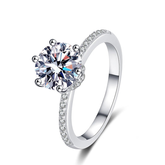 【New Arrival #19】925 Sterling Silver Round Brilliant Cut Moissanite Ring Luxury Hidden Halo Engagement Ring for Women Anniversary Jewellery