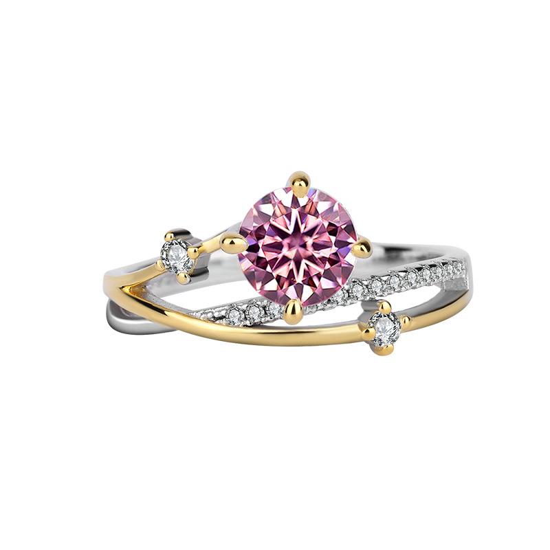 【#188】1CT Four-Claw Moissanite RIng In 925 Sterling Silver