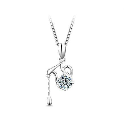 【#198】925 Sterling Silver 12 Zodiac Sign Moissanite Pendant Neckalce