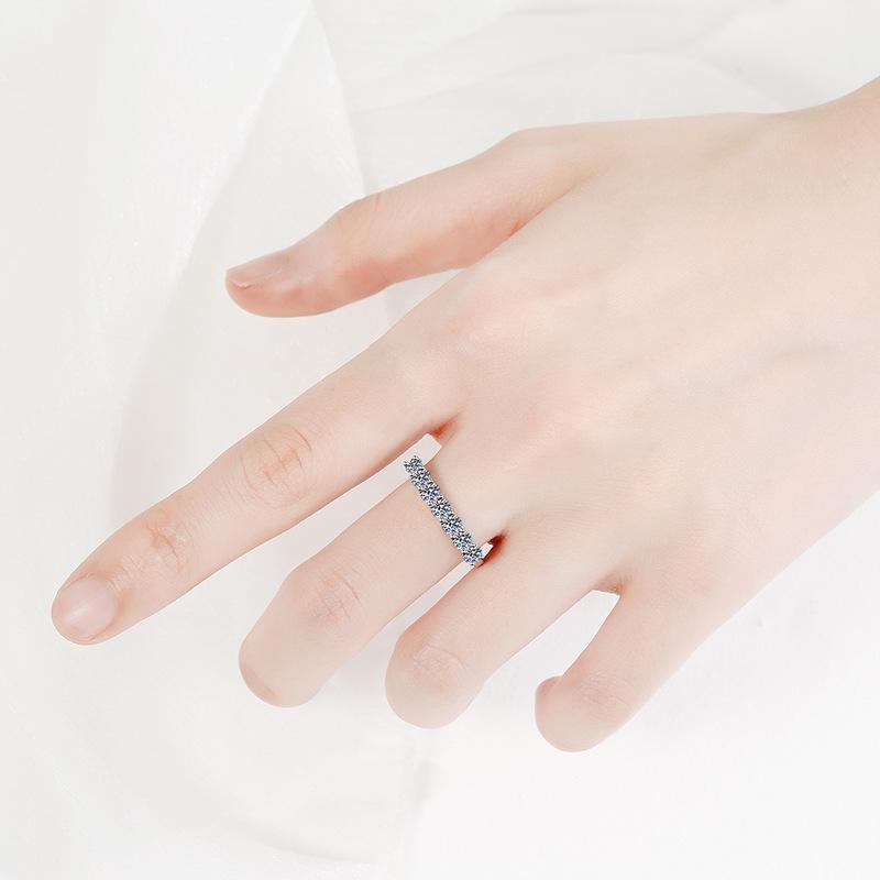 【T4】925 Sterling Silver Cubic Zirconia Eternity Ring