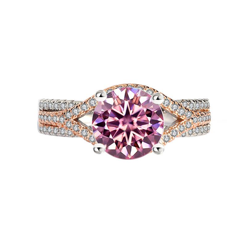 【#182】2CT Flower Desgin Missanite Ring In 925 Sterling Silver