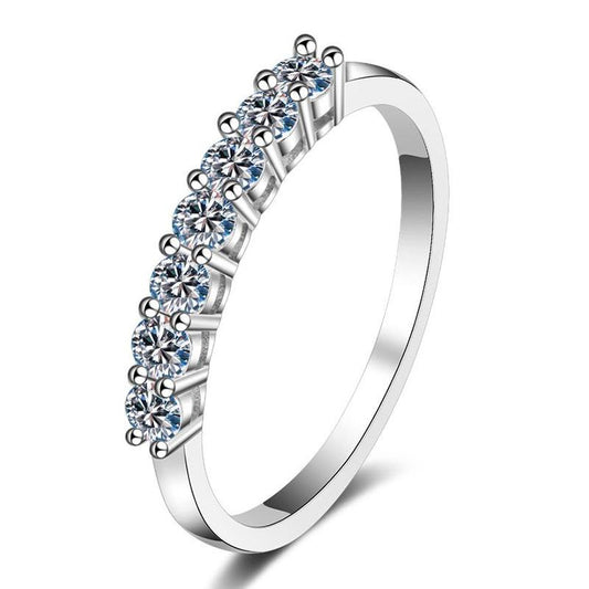 【T4】925 Sterling Silver Cubic Zirconia Eternity Ring