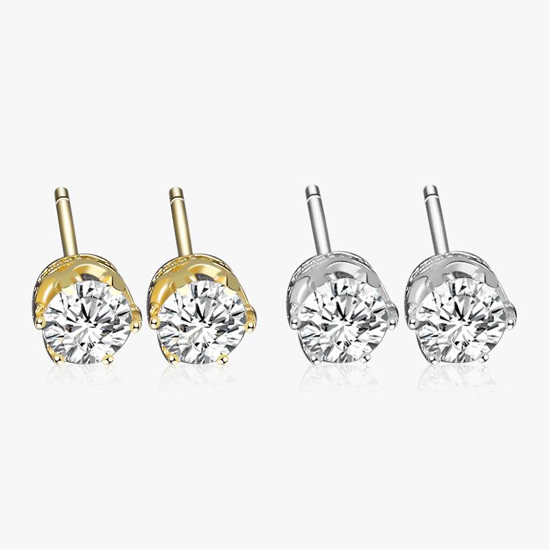【#192】925 Sterling Silver Six-Claw Moissanite Stud Earrings
