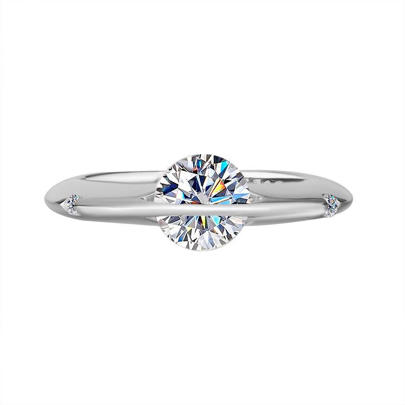 【#56】Modern Moissanite Ring In 925 Sterling Silver, Unique Tension Setting, Perfect Gift for Her