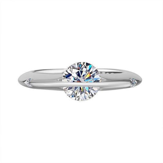 【#56】Modern Moissanite Ring In 925 Sterling Silver, Unique Tension Setting, Perfect Gift for Her