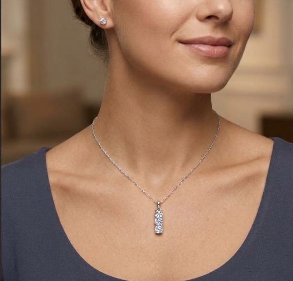 【#317】925 Sterling Silver Round Cut Moissanite Drop Pendant Chain Necklace Sparkling Fine Jewelry Elegant Gift for Women