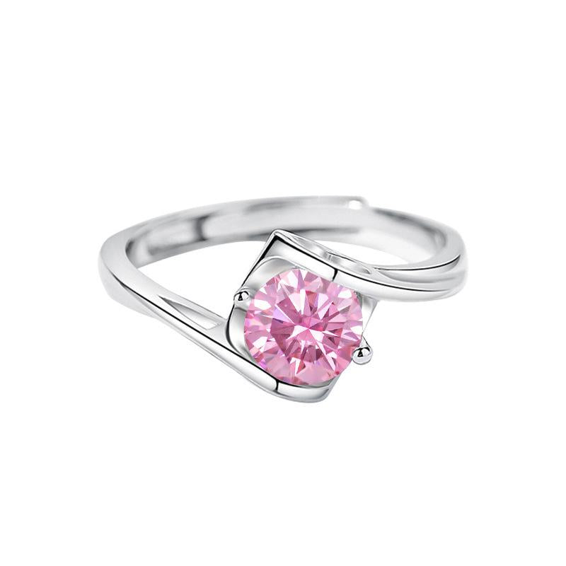 【#140】925 Sterling Silver 1CT Tension Setting Moissanite Ring