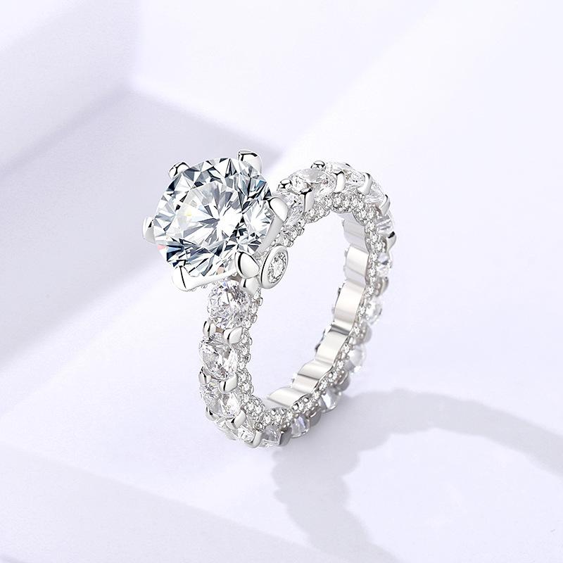 【#179】Classic Six-Claw 2CT Moissanite Ring In 925 Sterling Silver