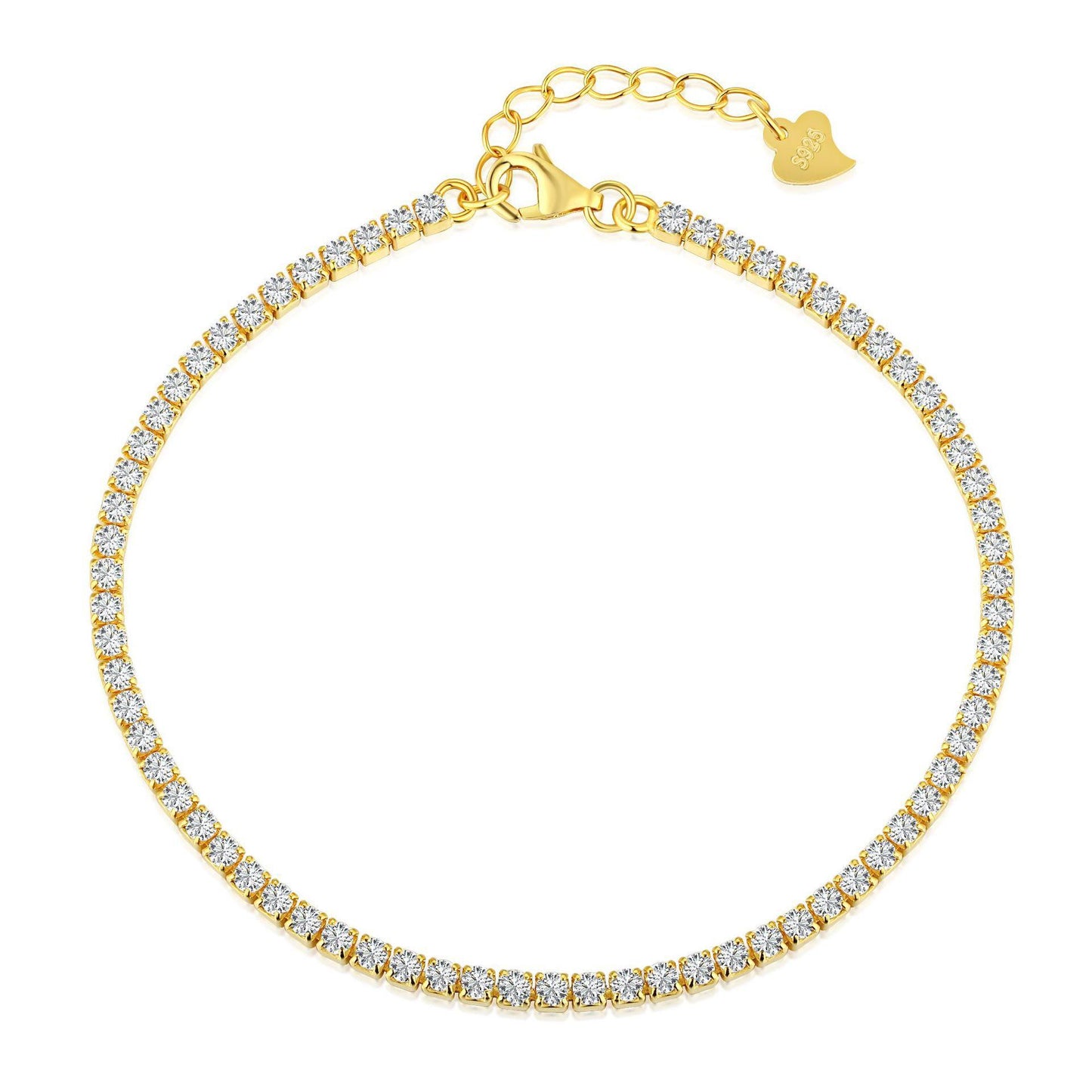 【T33】925 Sterling Silver 2-4mm Tennis Bracelet