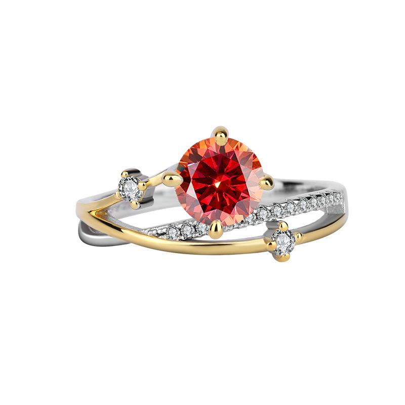 【#188】1CT Four-Claw Moissanite RIng In 925 Sterling Silver