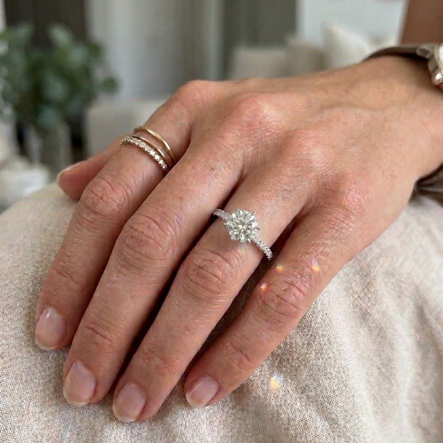 【New Arrival #19】925 Sterling Silver Round Brilliant Cut Moissanite Ring Luxury Hidden Halo Engagement Ring for Women Anniversary Jewellery