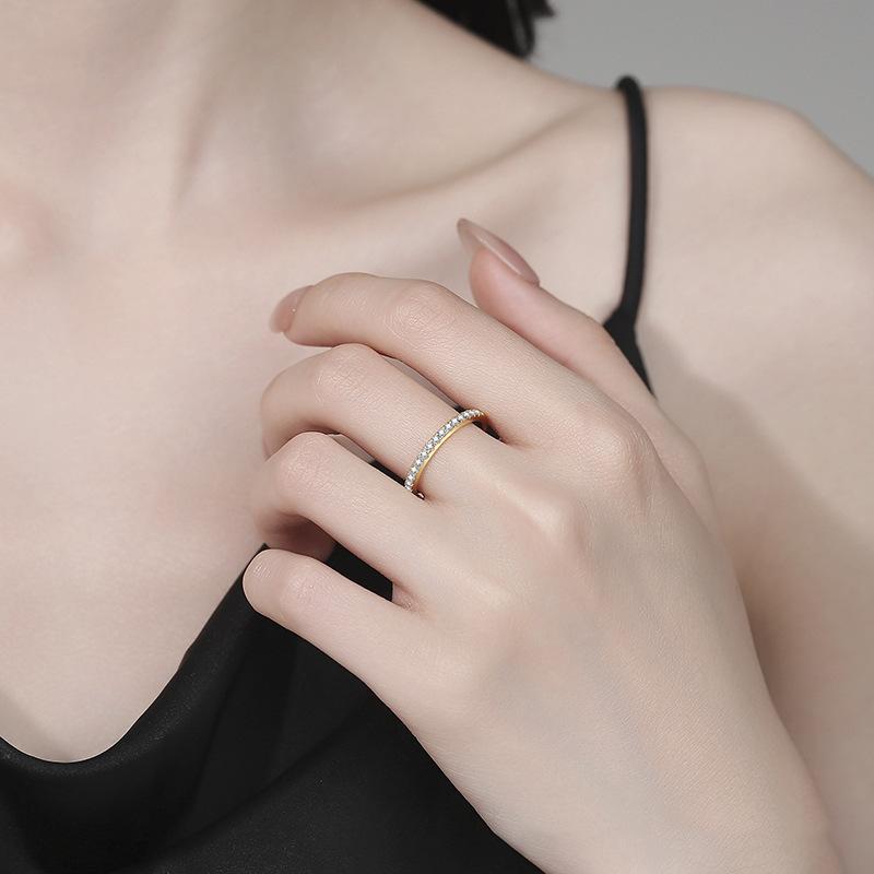 【New Arrival #9】Authentic 925 Sterling Silver Moissanite Eternity Ring, Brilliant Moissanite Wedding Band for Women, Stackable Anniversary Promise Ring