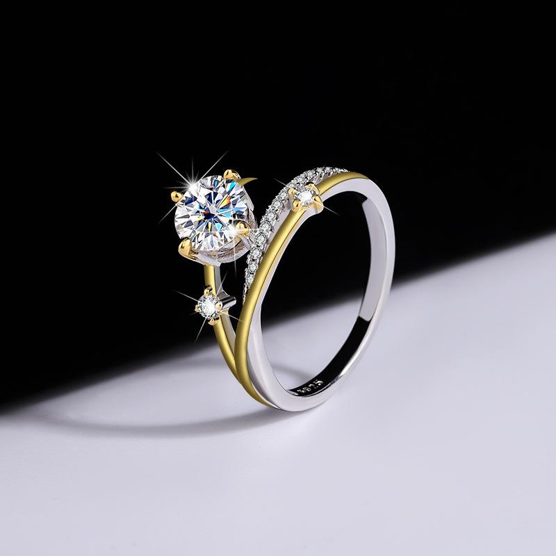 【#188】1CT Four-Claw Moissanite RIng In 925 Sterling Silver