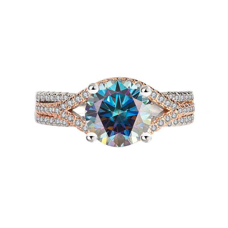 【#182】2CT Flower Desgin Missanite Ring In 925 Sterling Silver