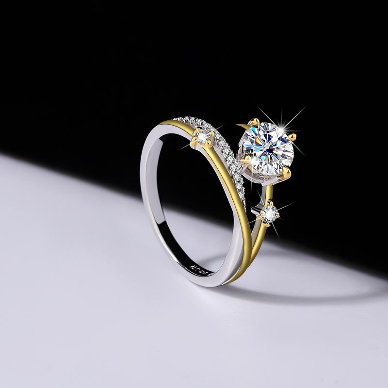 【#188】1CT Four-Claw Moissanite RIng In 925 Sterling Silver