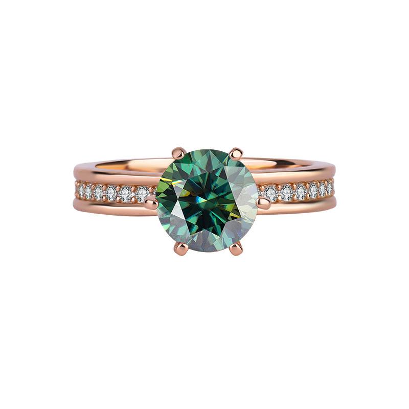 【#197】925 Sterling Silver 2CT Rose Gold Missnaite Ring