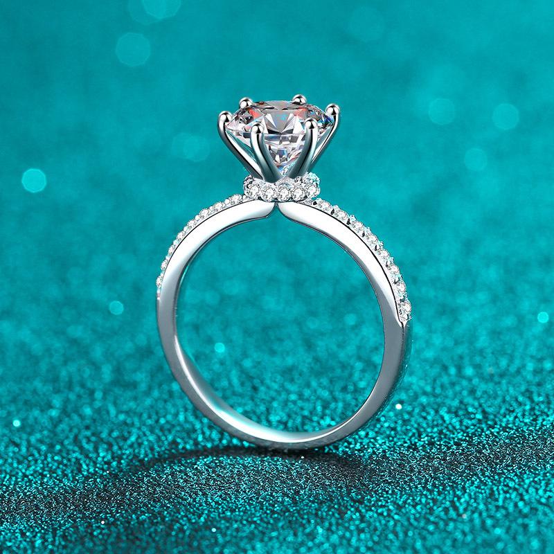 【New Arrival #19】925 Sterling Silver Round Brilliant Cut Moissanite Ring Luxury Hidden Halo Engagement Ring for Women Anniversary Jewellery