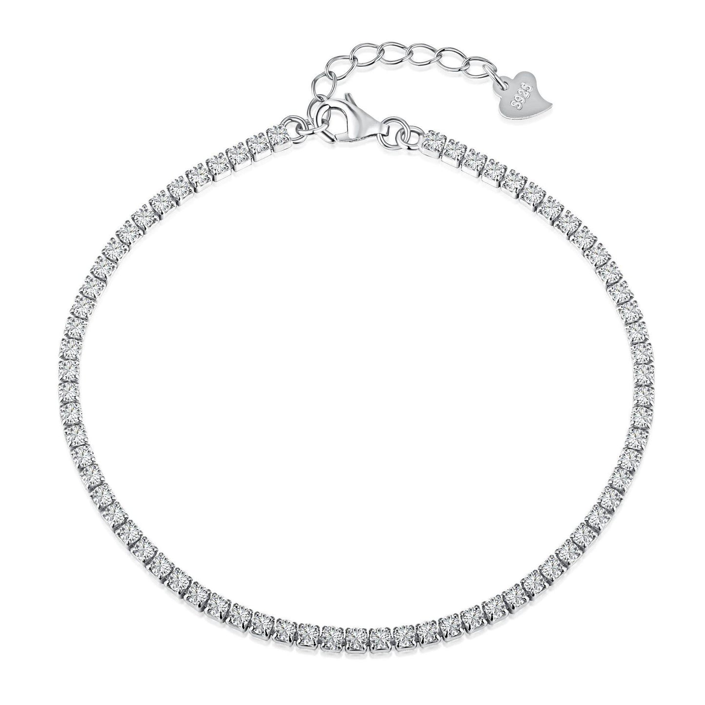 【T33】925 Sterling Silver 2-4mm Tennis Bracelet