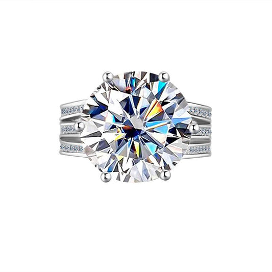 【#92】925 Sterling Silver 5CT/10ct Moissanite Ring